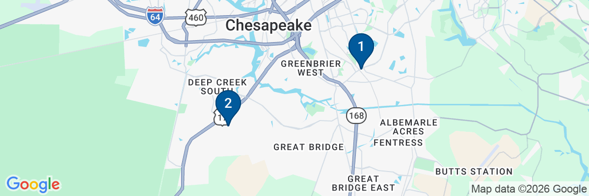 Map showing facility locations