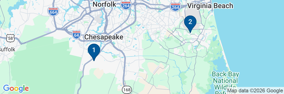 Map showing facility locations
