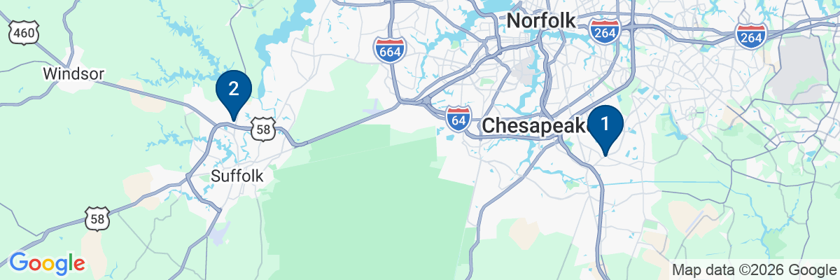 Map showing facility locations